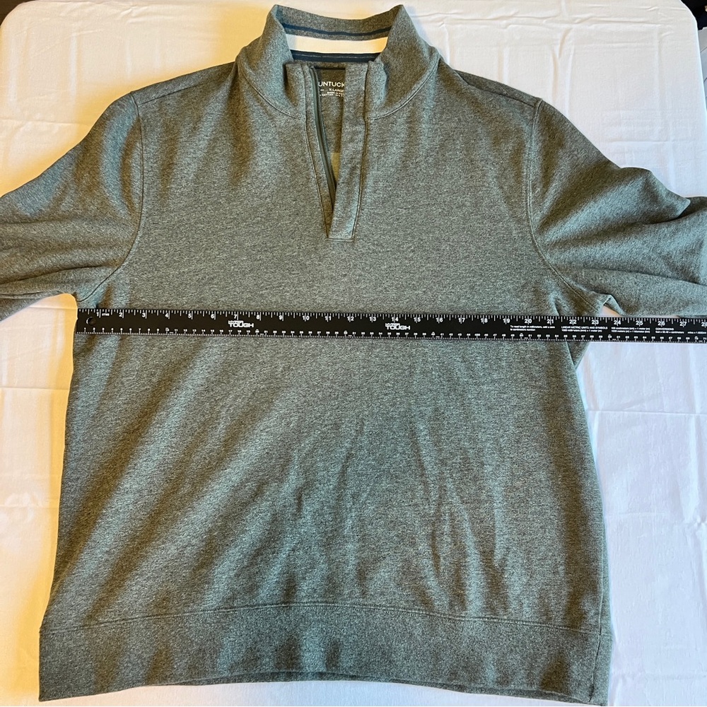 UNTUCKit Men’s Sage Green 1/4 Zip Pullover Sweatshirt Sweater - Picture 7 of 10